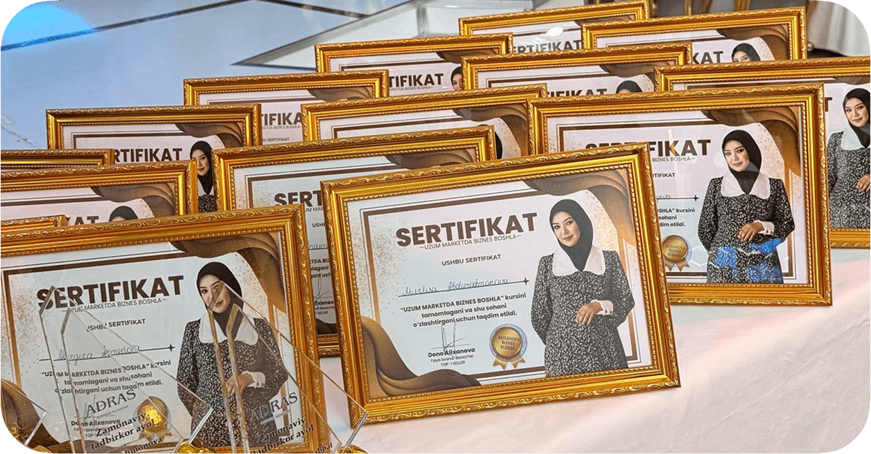 Adras Academy o‘quvchilarining sertifikatlari